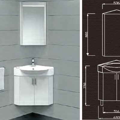 Kupatilski ugaoni set Corner sa umivaonikom i ogledalom