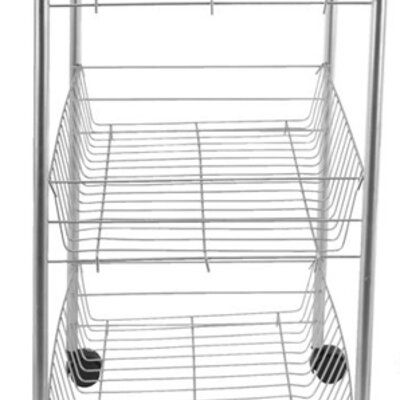 Polica sa točkićima siva