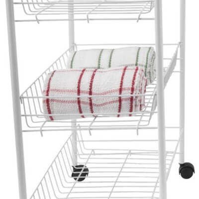 Polica sa točkićima bela