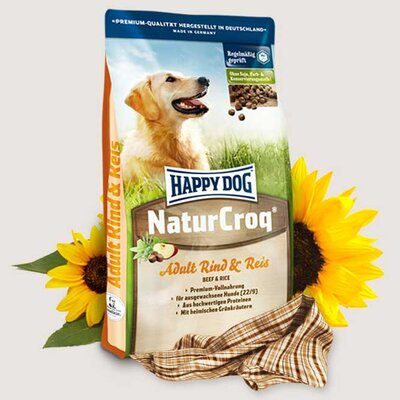Happy Dog Hrana za pse Naturcroq - govedina i pirinač - pakovanje 15kg + 2kg GRATIS