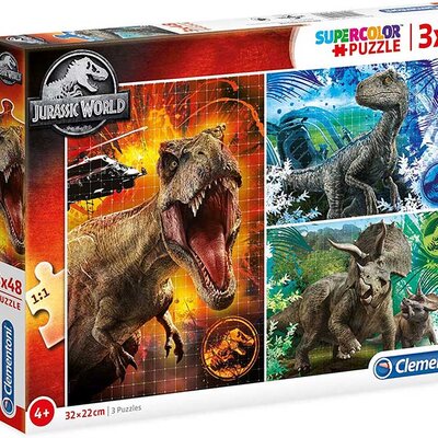 Puzzle slagalice 3x48 delova Dinosaurusi Jurassic World Clementoni 25250