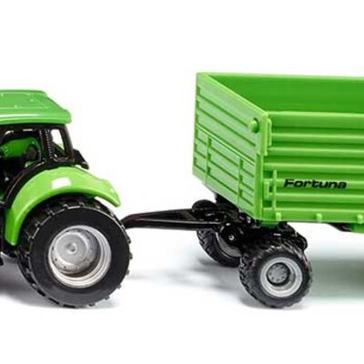 SIKU Igračka Traktor Deutz-Fahr sa Fortuna prikolicom 1606