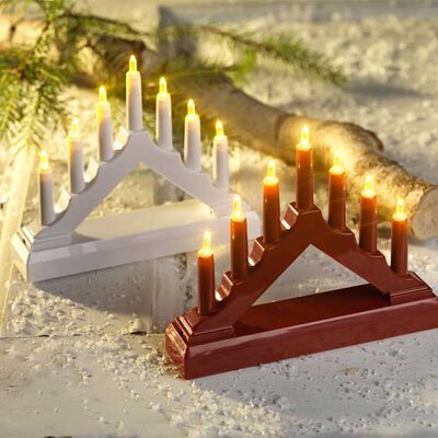 Novogodišnji LED svećnjak crveni