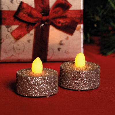 Ukrasne LED sveće sa srebrnim šljokicama 10 komada CD2/SX