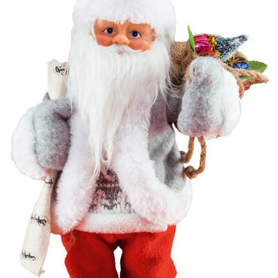 Crveni Deda mraz koji pleše i svira 30 cm