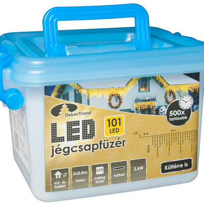 Toplo Bela LED Svetleća Zavesa Za Spoljnu ili Unutrašnju Upotrebu 3 x 0.4 m