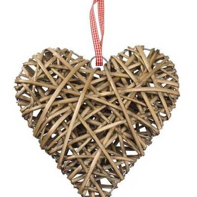 Novogodišnja dekoracija Srce od vrbe 24cm braon