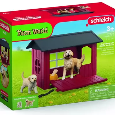 Schleich® Figurice Domaće životinje Zlatni retriveri i kućica za pse 42722