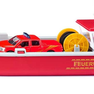 SIKU Igračke Vatrogasni brod i pikap džip Ford F150 2117