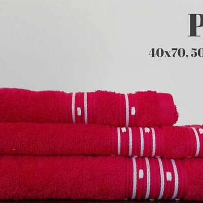 Set 3 peškira Patty crvena 40x70 50x90 70x130
