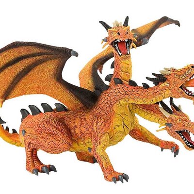 Bullyland Svet fantazije - Figurica Narandžasti troglavi zmaj 75548 K