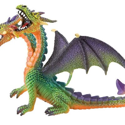 Bullyland Svet fantazije - Figurica Zeleni dvoglavi zmaj 75596 e