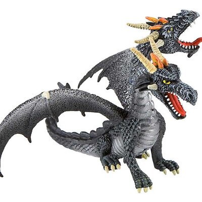 Bullyland Svet fantazije - Figurica Crni dvoglavi zmaj 75597 e