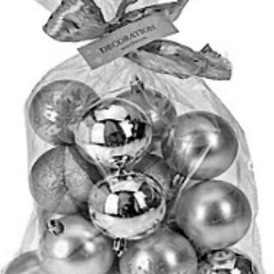 Kugle Za Jelku Pakovanje od 16 Komada Grey