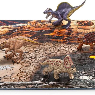 Schleich Figurice Dinosaurusi 4 kom. na puzzle podlozi 42212