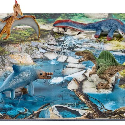 Schleich Figurice Praistorijske životinje 4 kom. na puzzle podlozi 42330