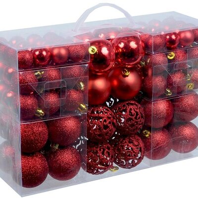 Crveni ukrasi za jelku komplet 100 komada