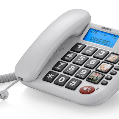 Fiksni telefon sa krupnim brojevima i podesivom jačinom zvuka u slušalici Brondi Super Bravo