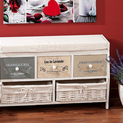 Shabby Chic Klupa - Komoda Jolly Casa 80 x 26 x 48 cm