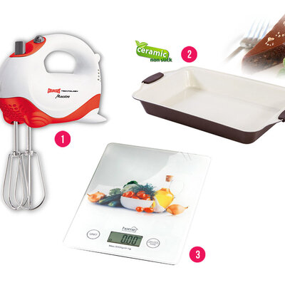 Komplet za kolače - Mikser Keramička tepsija Digitalna vaga