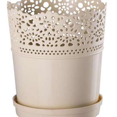 Saksija Dentelle 16 krem