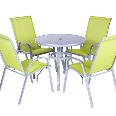 Garnitura Za Dvorište od Metala, Tekstila i Stakla - Como Kiwi