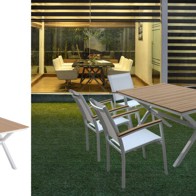 Garnitura Za Dvorište i Baštu Merida - 6 Stolica i Sto Sa PolyWood Površinom