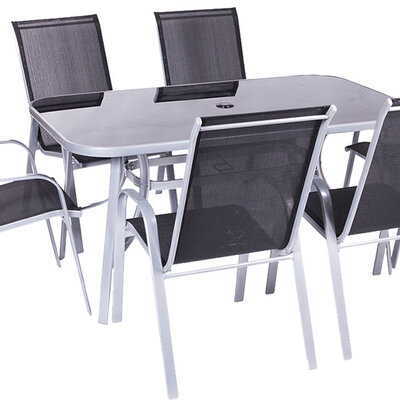 Baštenska - Trpezarijaska Garnitura Wabana Black