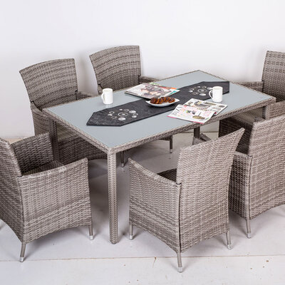 Baštenska Garnitura Java Grey - 6 Fotelja i Sto 