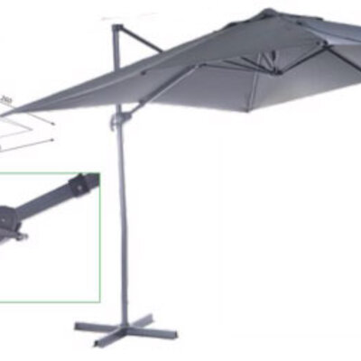 Zglobni Četvorougaoni Suncobran Martinique Grey