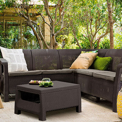 Ugaona Baštenska Garnitura Corfu Relax as Barahona U Brown