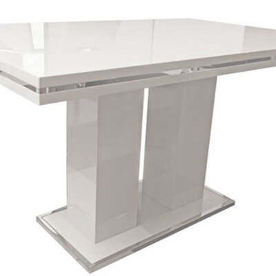 Trpezarijski sto sa produžetkom MBCD 140x90+40 beli visoki sjaj