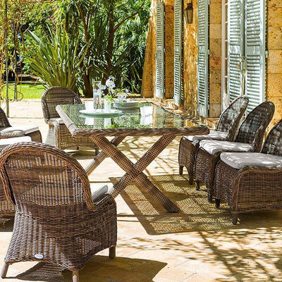 Velika Baštenska Garnitura - 8 Fotelja i Sto - Glam