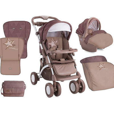 Lorelli Kolica i autosedište za bebe 0m+ Apollo Beige Star 10020911731
