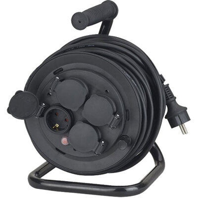 Produžni gumirani kabl na motalici sa šuko utičnicama 25m Elit EL6900