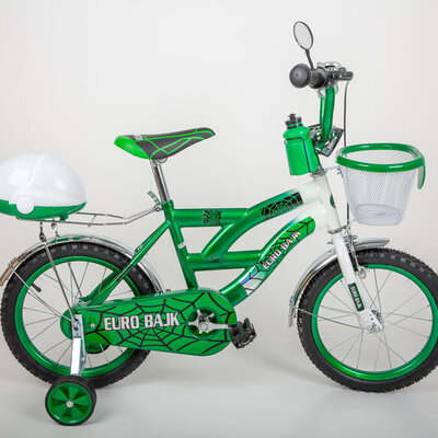 Dečiji bicikl sa pomoćnim točkićima BMX 12 zelena