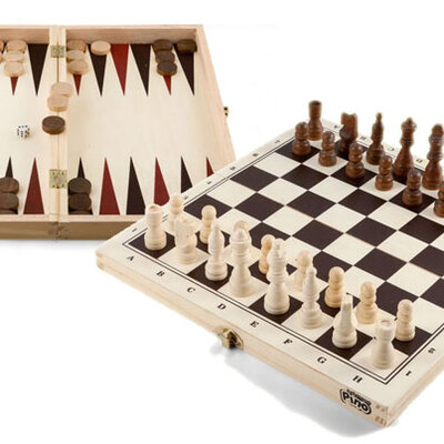 Pino Set Društvene Igre Šah Backgammon Dame 8293
