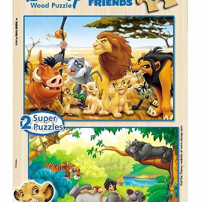 Drveni Puzzle Simba i Mogli sa Prijateljima ED13144