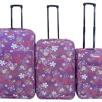 Komplet putnih kofera 71/61/51 cm Enova Marbella Purple Flowers 505.140.34