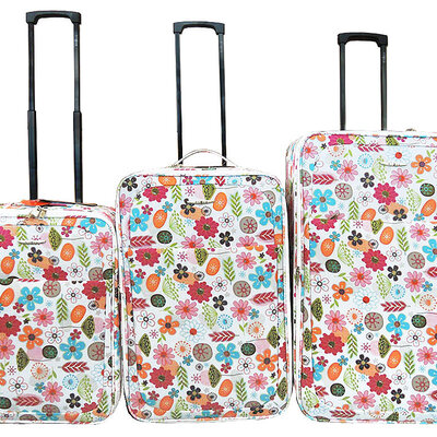 Komplet putnih kofera 71/61/51 cm Enova Marbella White Flowers 503.140.00