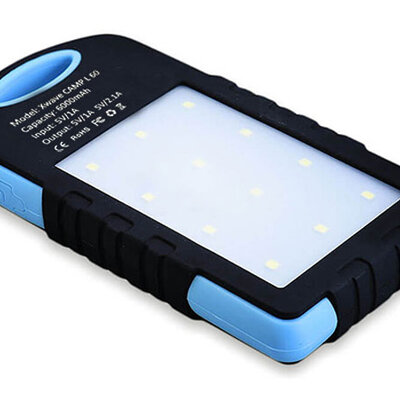 Dodatna solarna baterija za mobilne uređaje sa LED lampom 6000mAh Xwave Camp L 60 blue