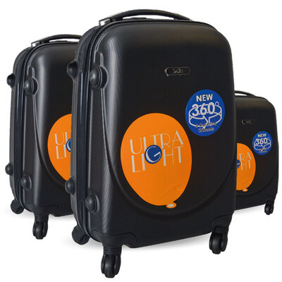 3 Tvrda Kofera Za Putovanja Sazio Monaco Black