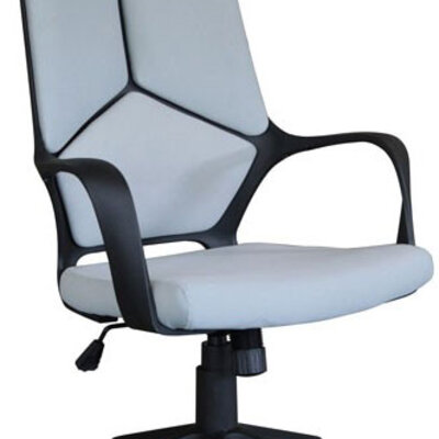 Radna Stolica Sa Visokim Naslonom i Sivom Tkaninom