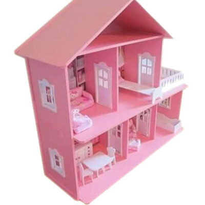 Velika kućica za lutke sa nameštajem Ariana roze