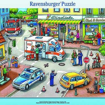 Ravensburger puzzle 9 delova -Uzbuna u gradu 06131