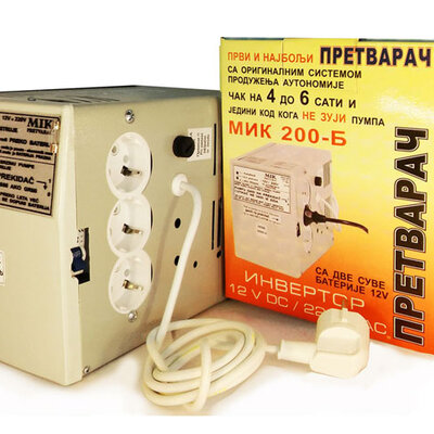 Pretvarač napona sa dve baterije Ispravljač sa 12 na 220V MIK 200 B