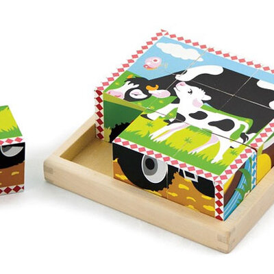 Drvene kocke puzzle Farma