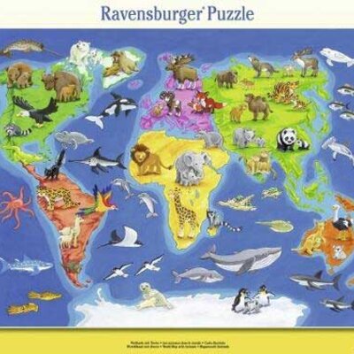 Ravensburger puzzle 30 delova - Mapa sa životinjama 06641