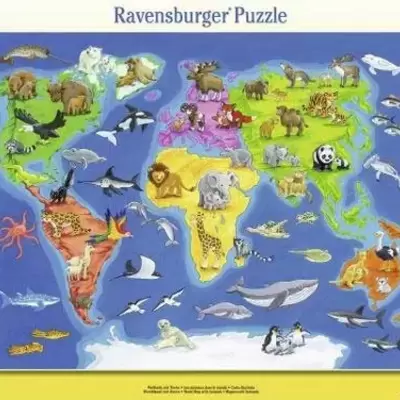 Ravensburger puzzle 30 delova - Mapa sa životinjama 06641