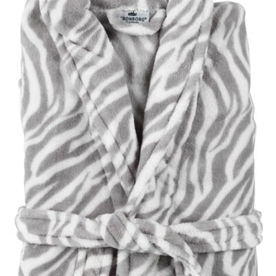 Bade Mantil Zebra L/XL Siva Kronborg